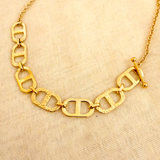 Collar Enlace Urbano(Eslabones texturados)– Acero Inoxidable