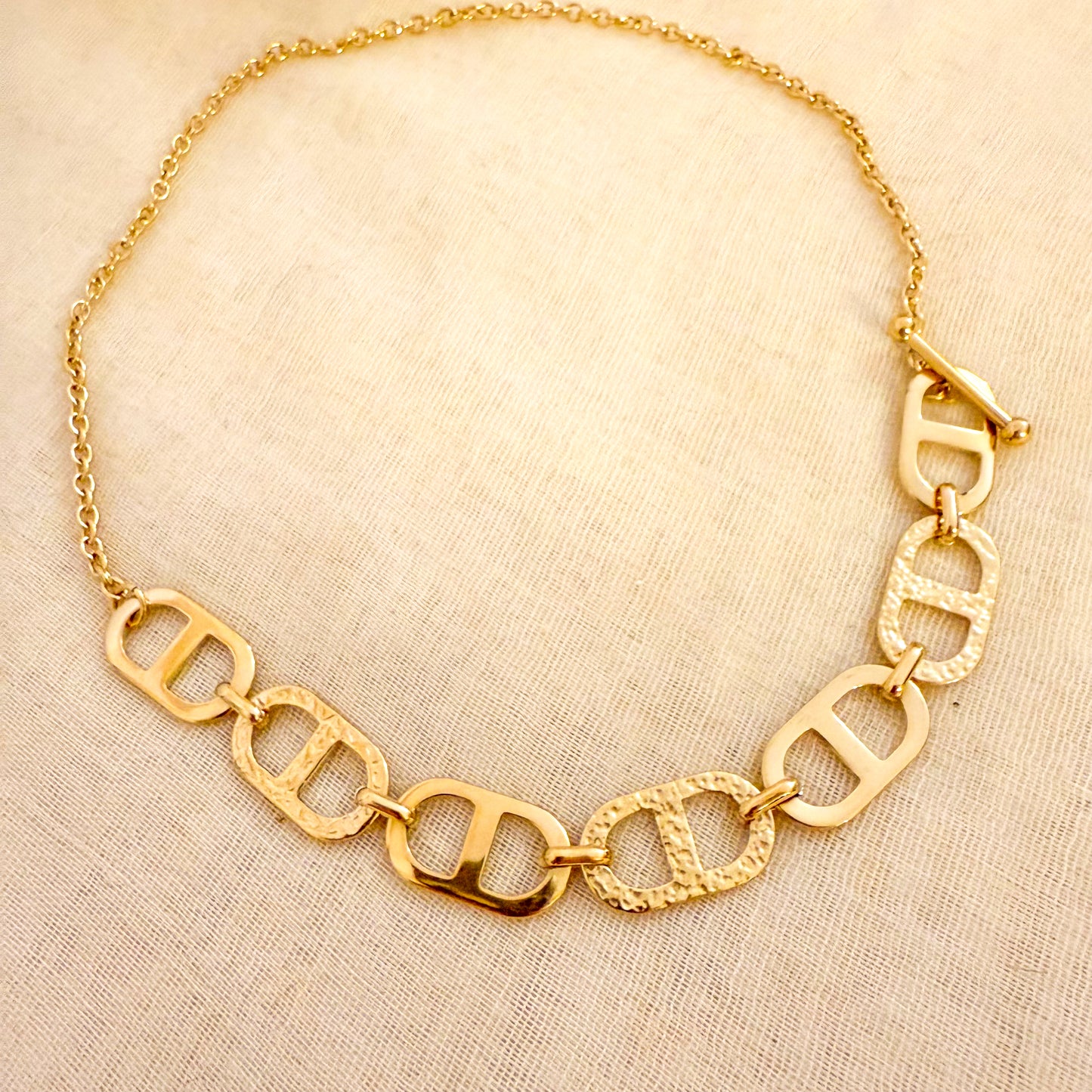 Collar Enlace Urbano(Eslabones texturados)– Acero Inoxidable