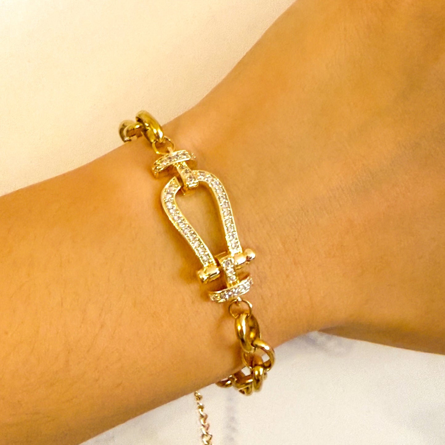 Pulsera Hebilla Real(Ecuestre y Detalle brillante)– Acero Inoxidable