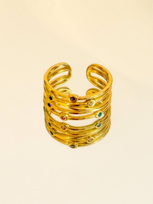 Anillo Cielo de Colores(Piedras multicolor) – Ajustable
