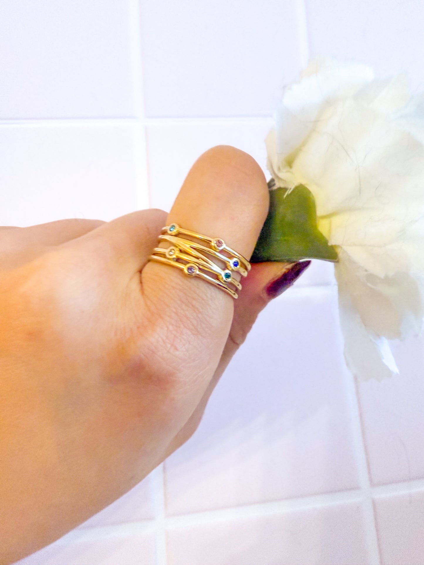 Anillo Cielo de Colores(Piedras multicolor) – Ajustable