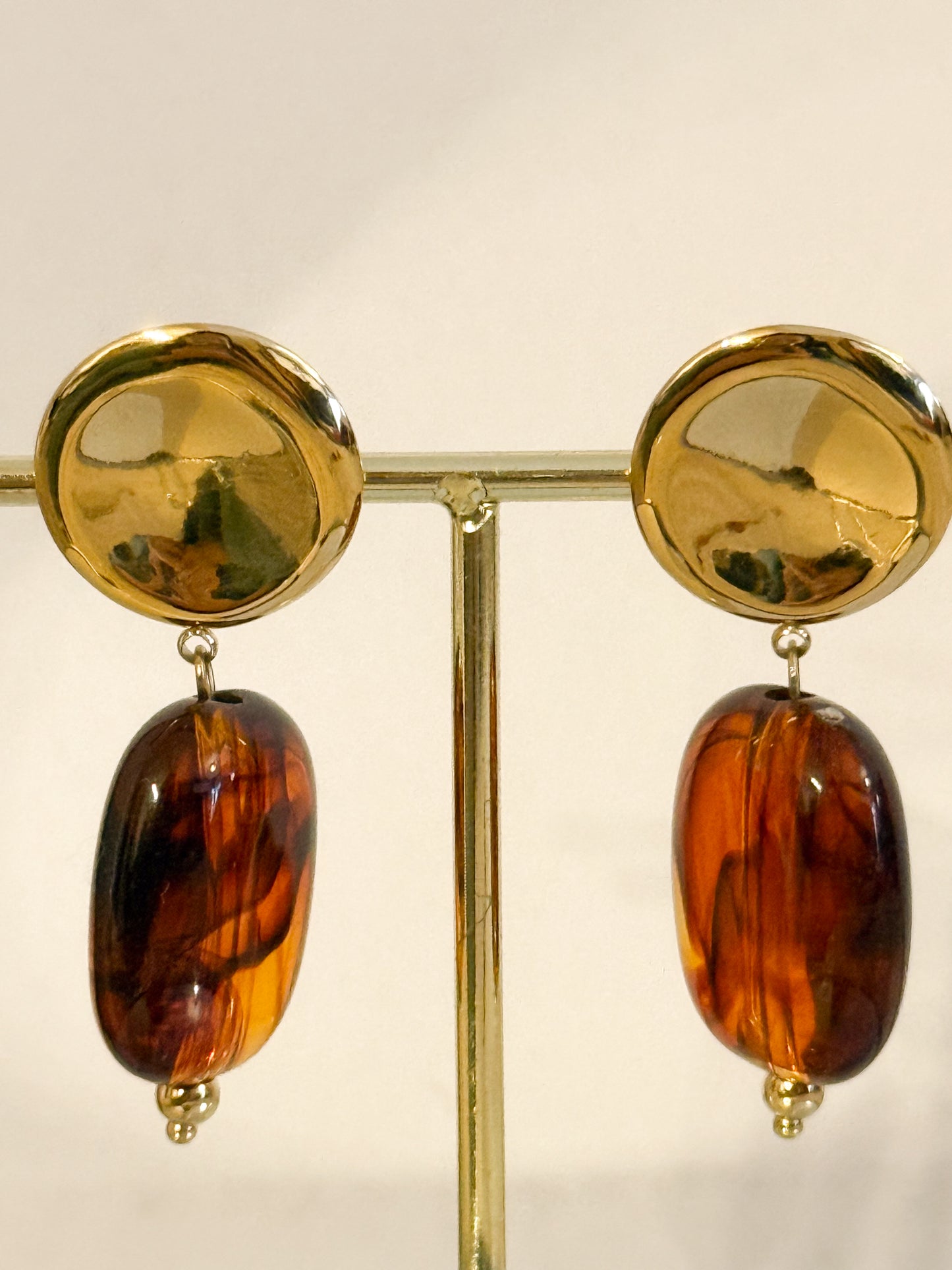 Look Áureo Ambarado(Collar + Pendientes)