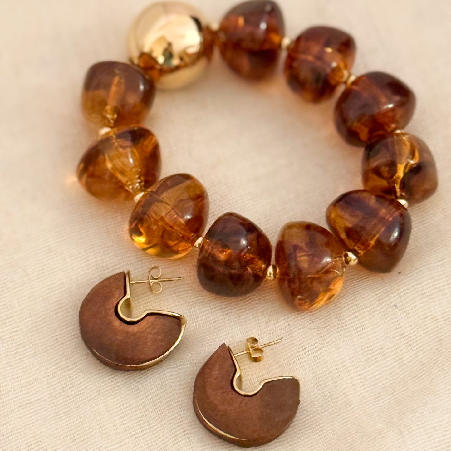 Pendientes Gaia(Verde oliva / Marrón tierra)