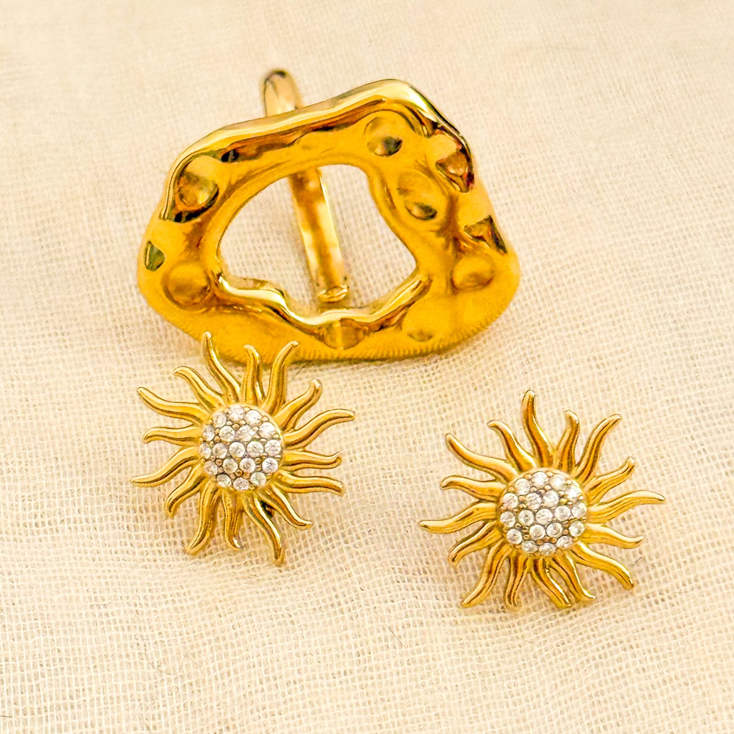 Pendientes Sol Radiante(Mini brillantes)