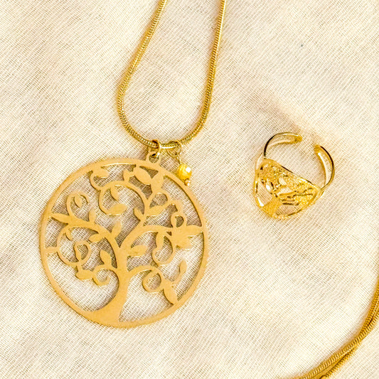 Collar Árbol de la Vida ( Dorado) Acero Inoxidable