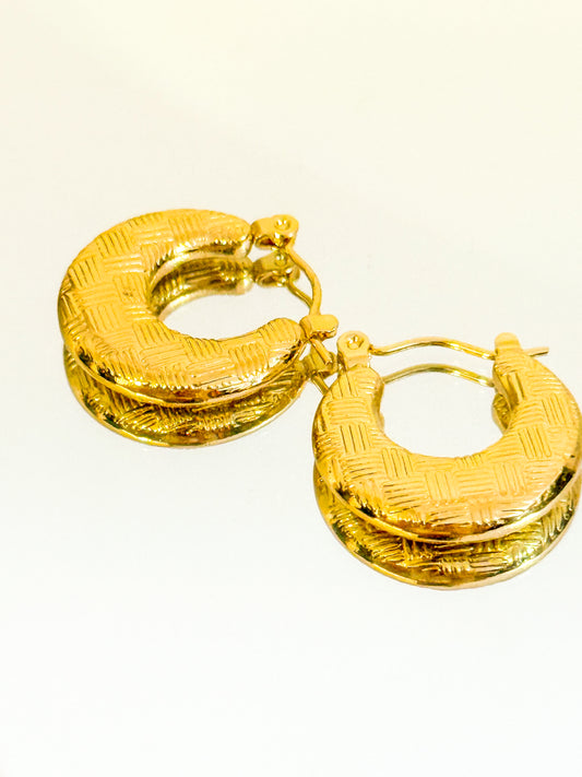 Pendientes Aro Trenzado Vintage (Dorado Clásico)