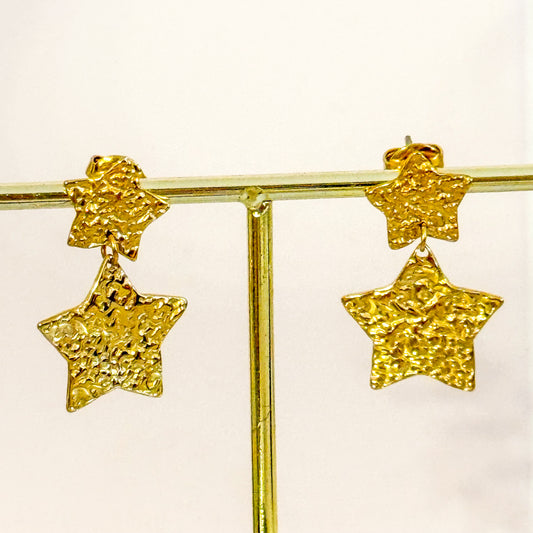 Pendientes Corazón / Estrella Aura Dorada