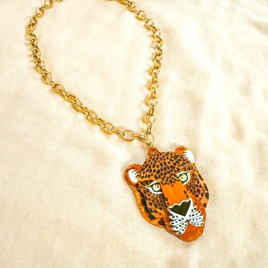 Collar Jaguar del Sol(Animal Totémico Dorado)