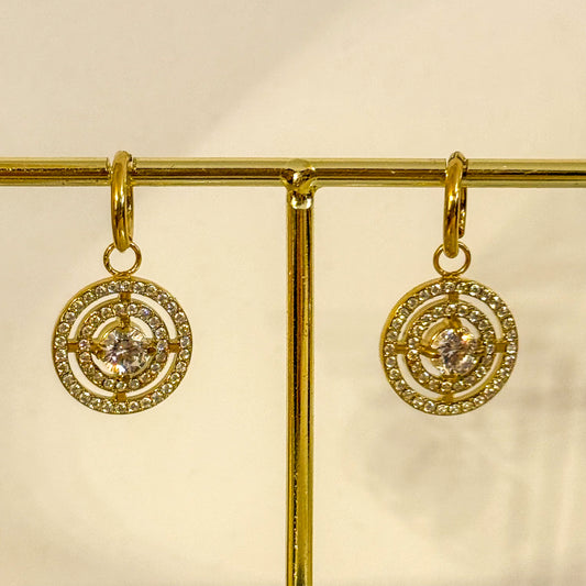 Pendientes Aura Centelleante – Aro Doble