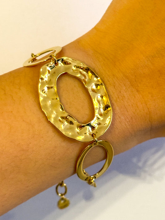 Pulsera Horizonte Dorado(Ovalos Artesanales)