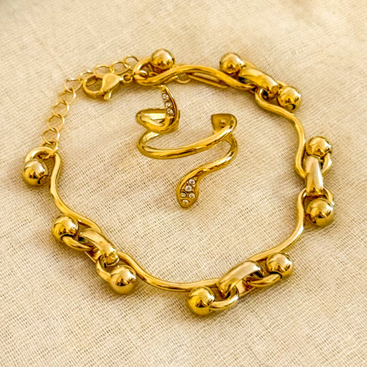 Pulsera Bruma Esférica(Doble Línea / bolitas Móviles)