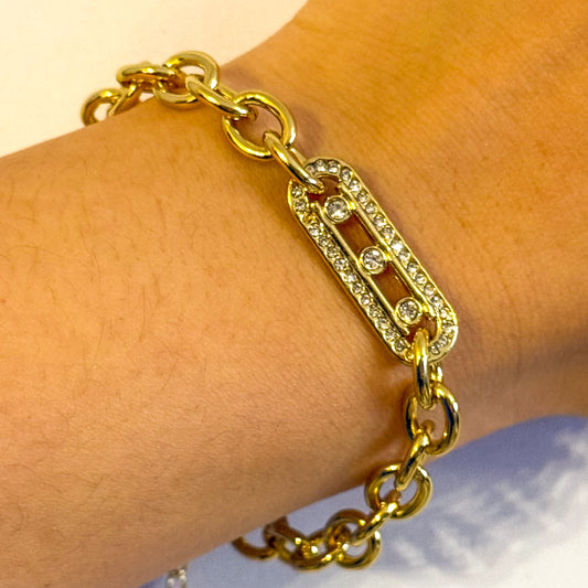 Pulsera Lazo de Luz(Cadena con Circonitas)