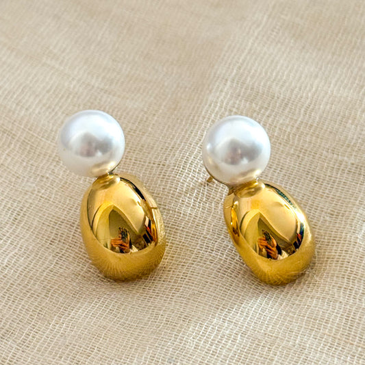 Pendientes Luz Clásica(Esfera Dorada Lisa)