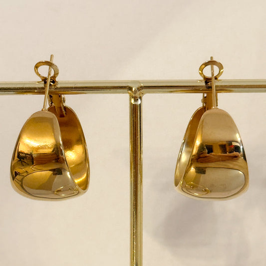 Pendientes Luna Dorada ( Volumen Dorado Pulido)