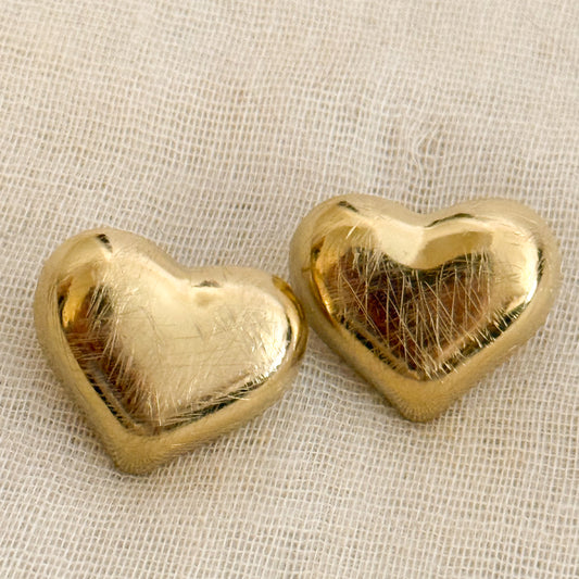 Pendientes Corazón Suave (Pendientes Corazón Dorado Pulido)