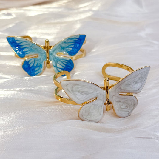 Brazalete Mariposa BALI AZUL/BLANCO (Pulsera)