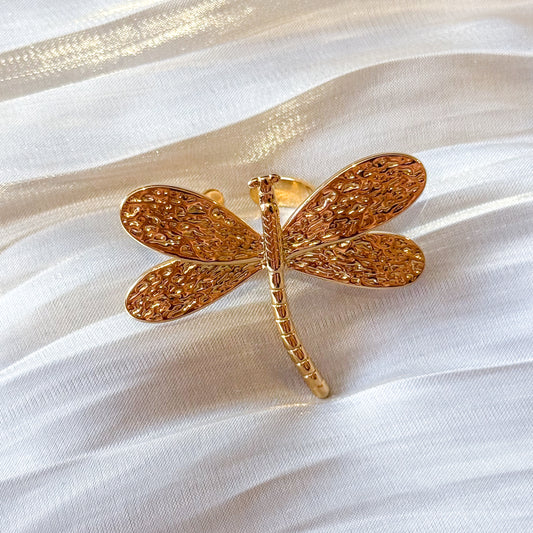 Anillo Libélula Alma Ajustable (dorado)