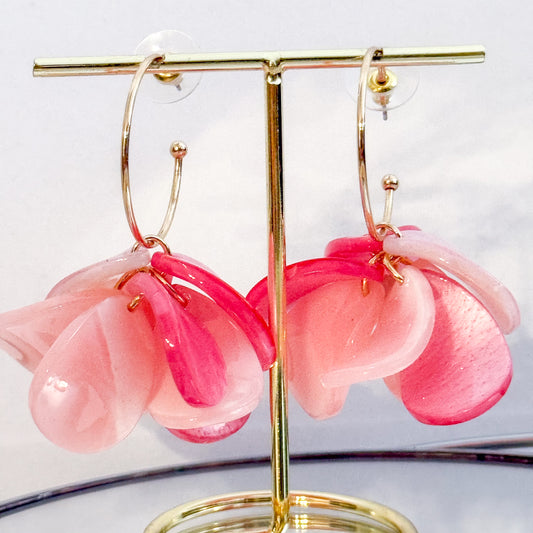 Pendientes Rosalie (Flor grande rosa)