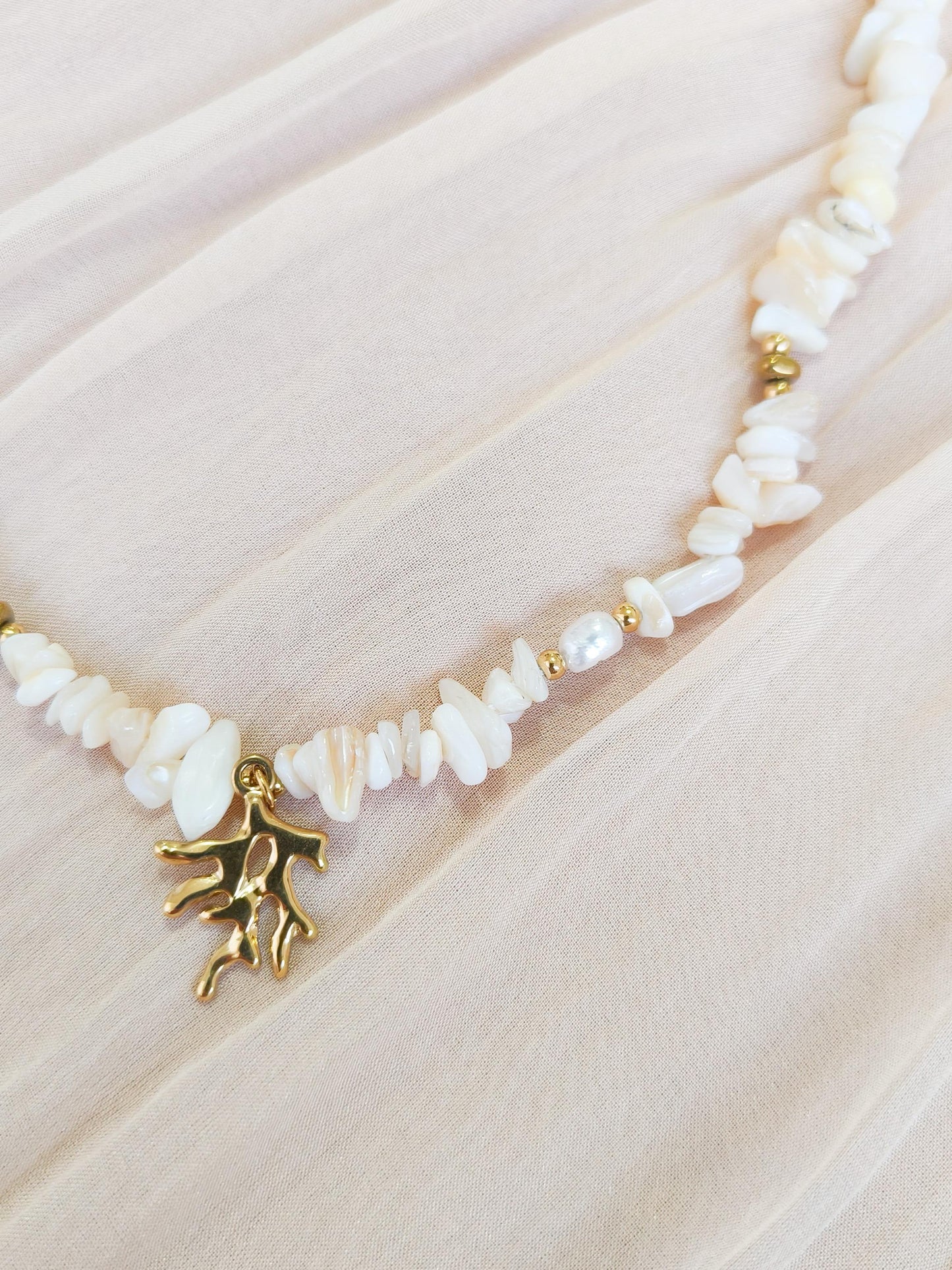 Collar princesa del mar piedra original (coral)
