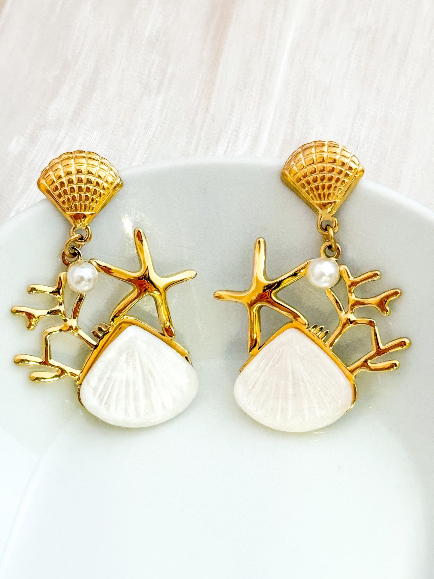 Pendientes conchas de colores