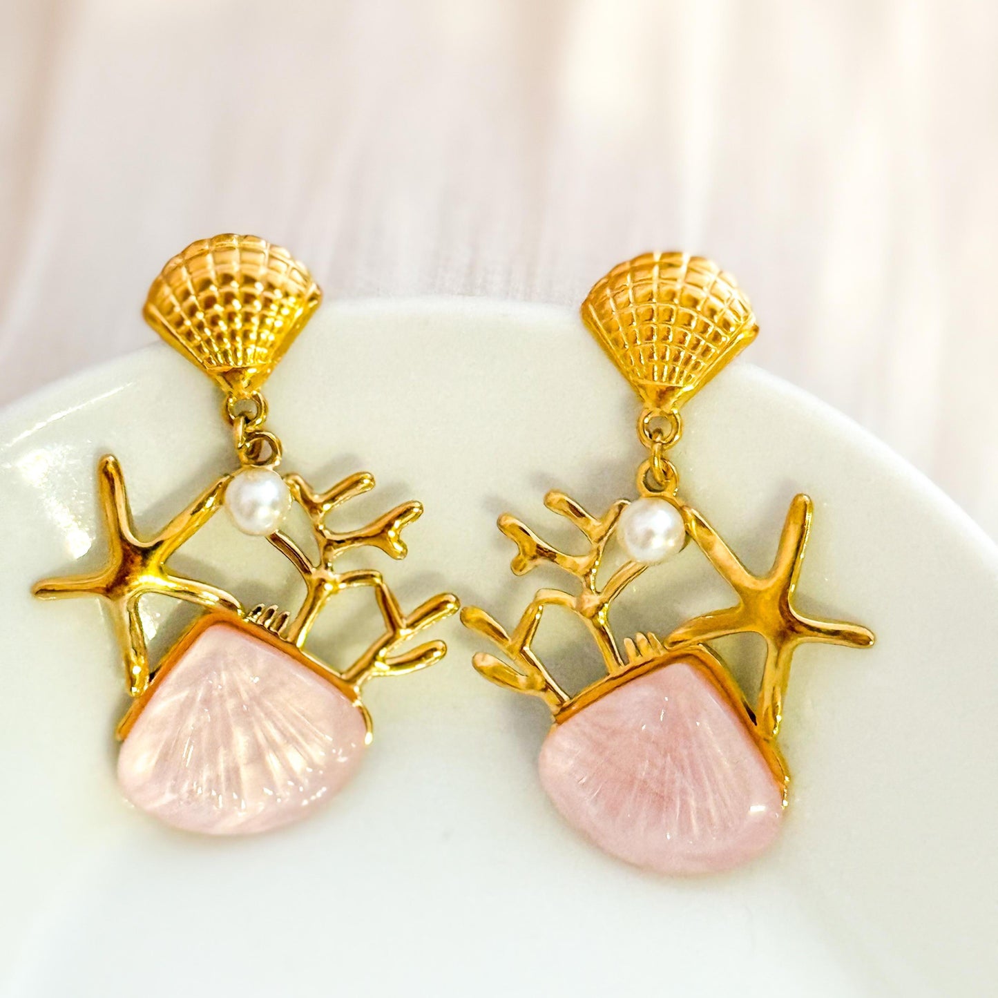 Pendientes conchas de colores