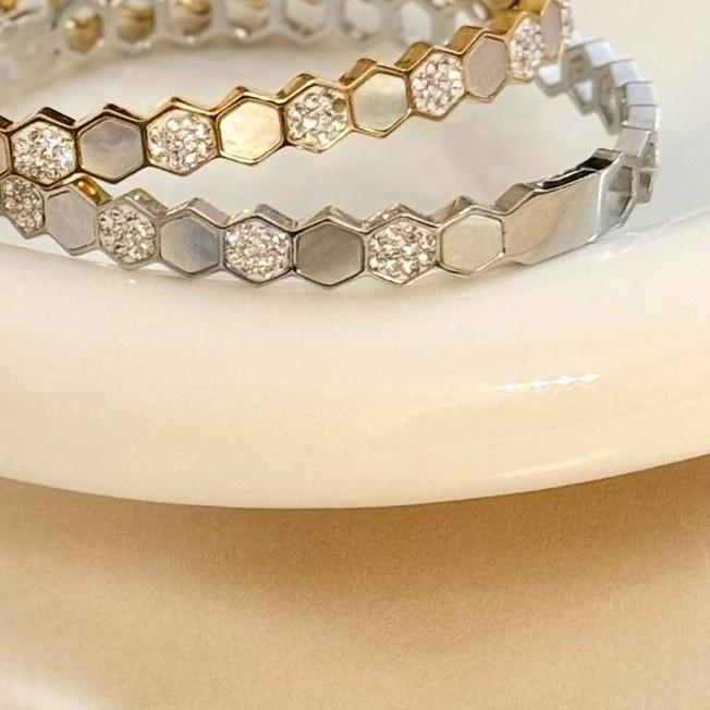 Pulsera Rígida Panal Fina (Dos colores)