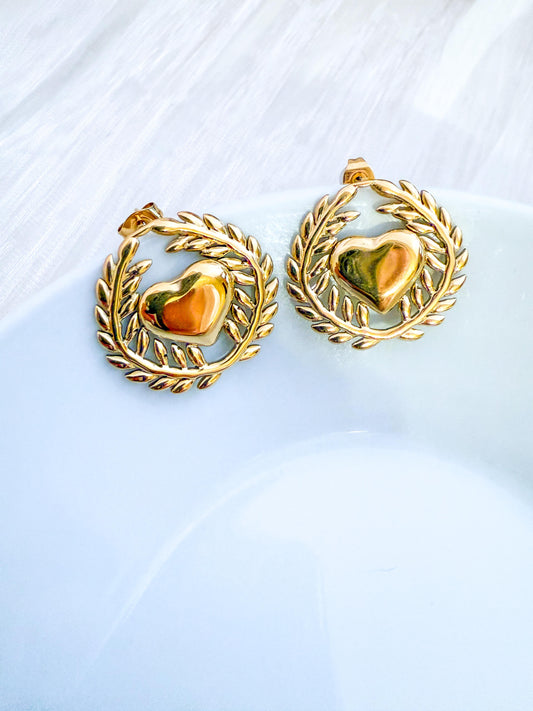 Pendiente de medalla de corazón