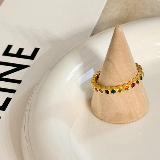 Anillo Brillante de Acero Inoxidable Arcoíris