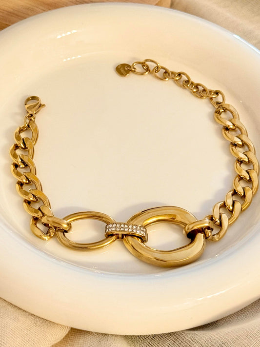 Pulsera Cadena Mónaco Ovalada Brillante