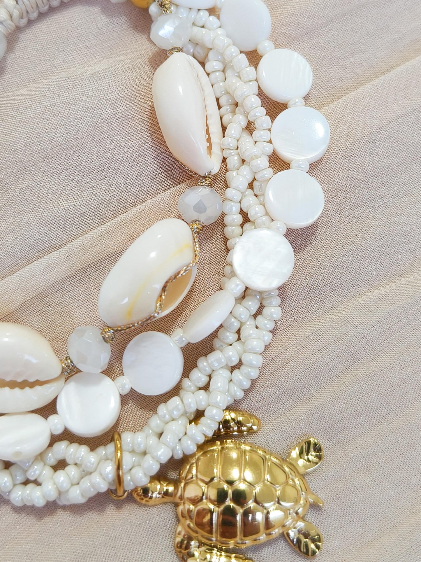 Pulsera de tortuga de triple cadena