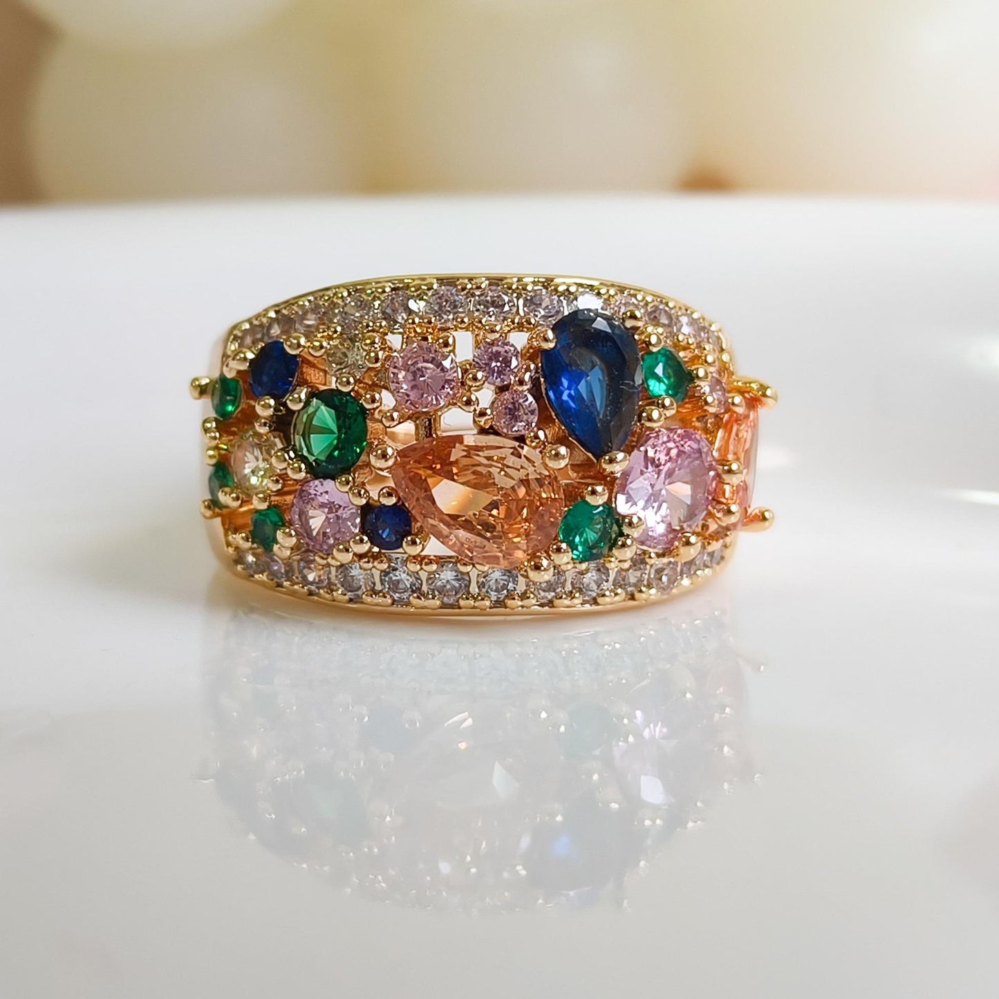 Anillo precioso Milan (multicolor)