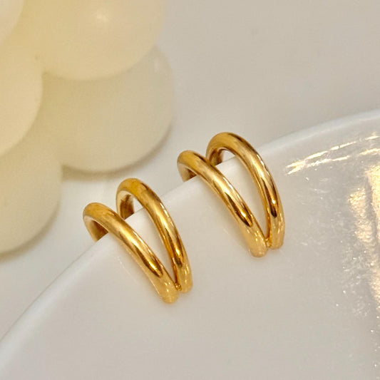 Pendientes Lina dorado( dos circulo)