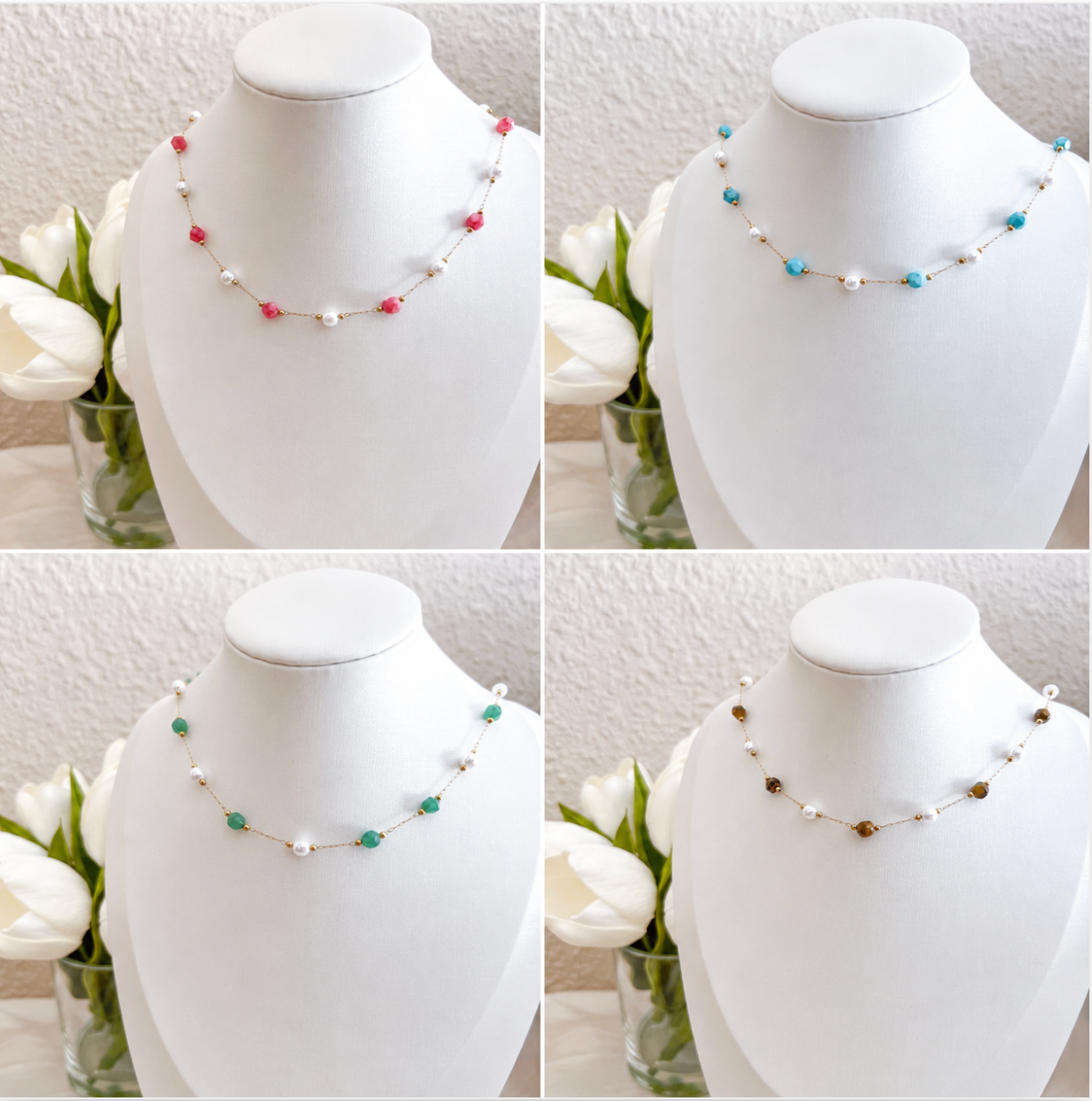 Collar Iris Stones （piedra 4 colores）