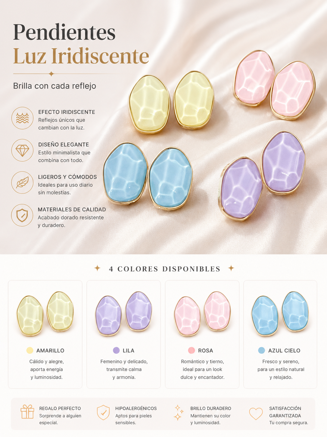 Look Esencia Moon river（5colores pendiente anillo Adjustable ）