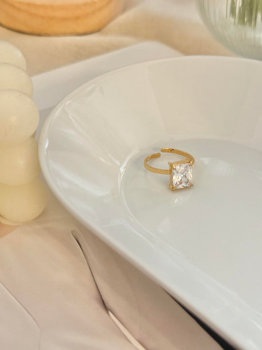 Anillo Brillo Cuadrado Ajustable