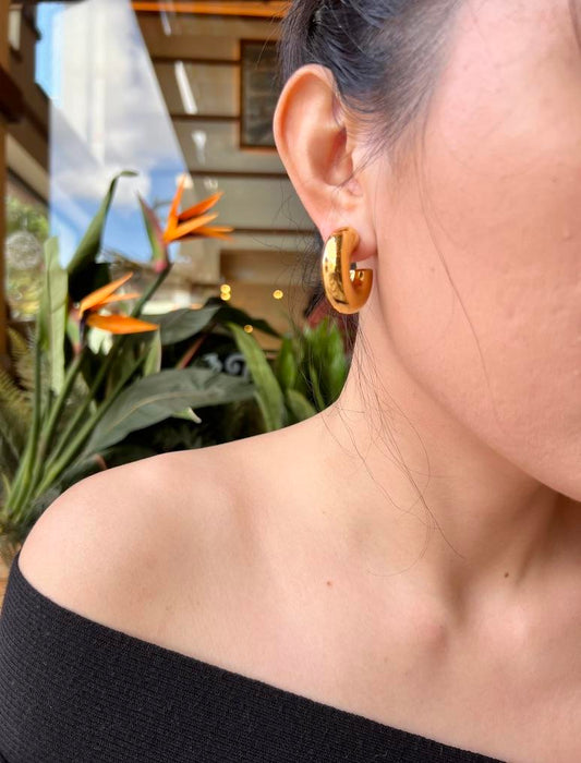 Pendientes de donut dorado
