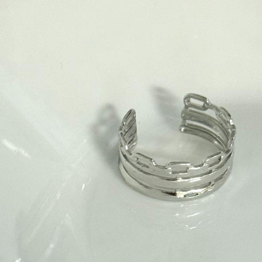 Anillo Labon de Acero Inoxidable Plateado para Uso Diario - Elegancia y Durabilidad