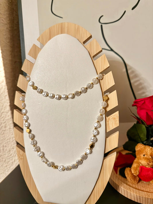 Collar blanco elegante largo (dos manera de uso)