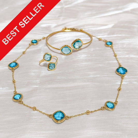 Look Aurora Luz Premium（ collar, pulsera, pendiente y anillo) ( 4 colores)