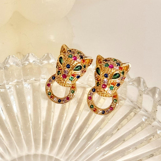 Pendientes de Jaguar con Brillos