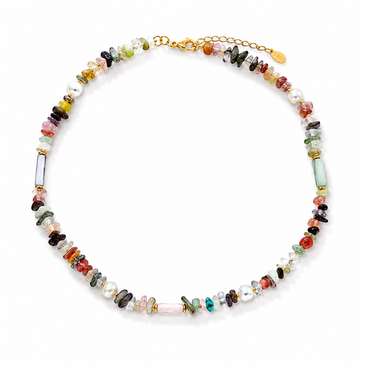 Collar Mosaico Piedra (Multi）