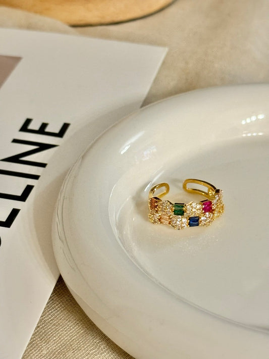 Anillo Luzia（ Brillante colorido ajustable)