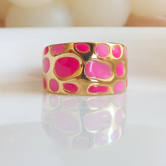 Anillo Yayoi Kusama adjustable (lunares)