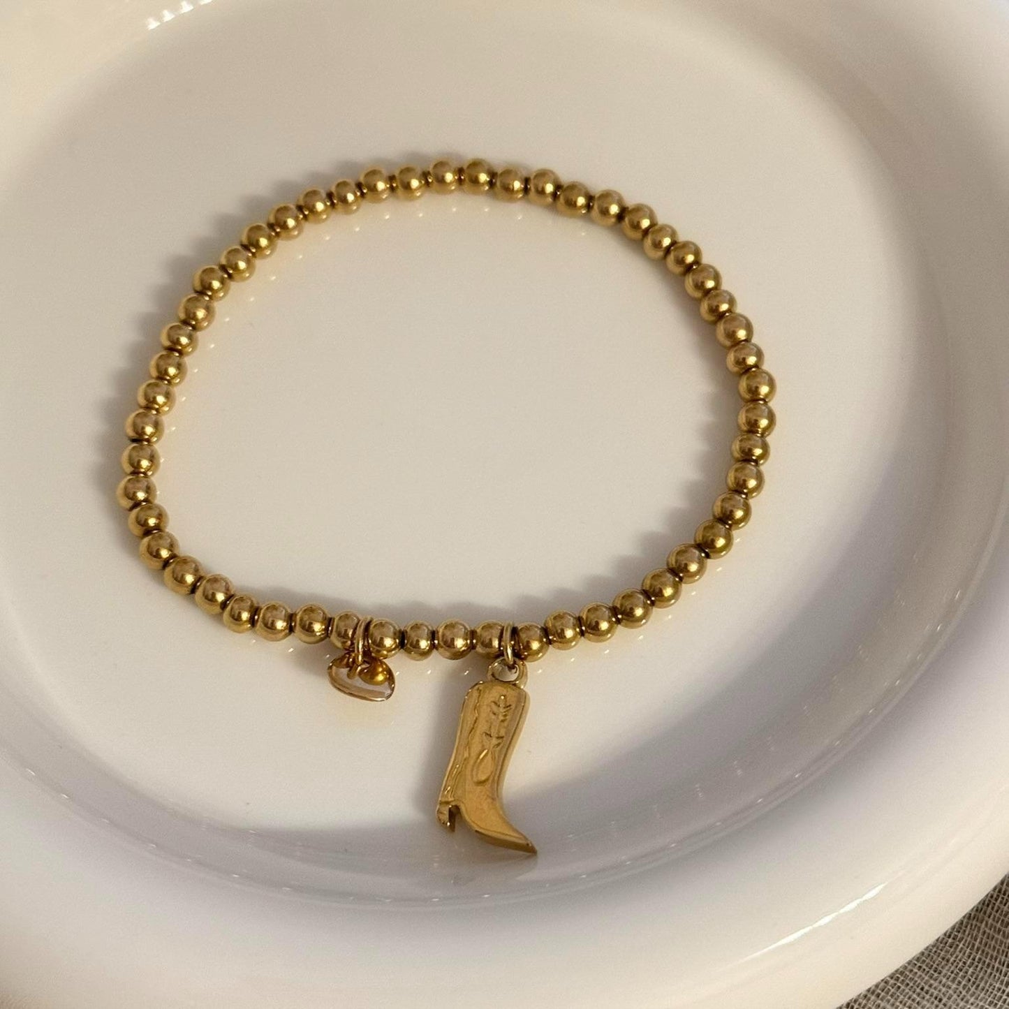 Pulsera elástica de bolitas con colgante