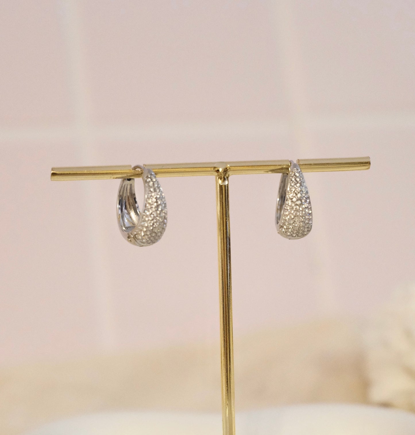 Pendiente gota con brillo