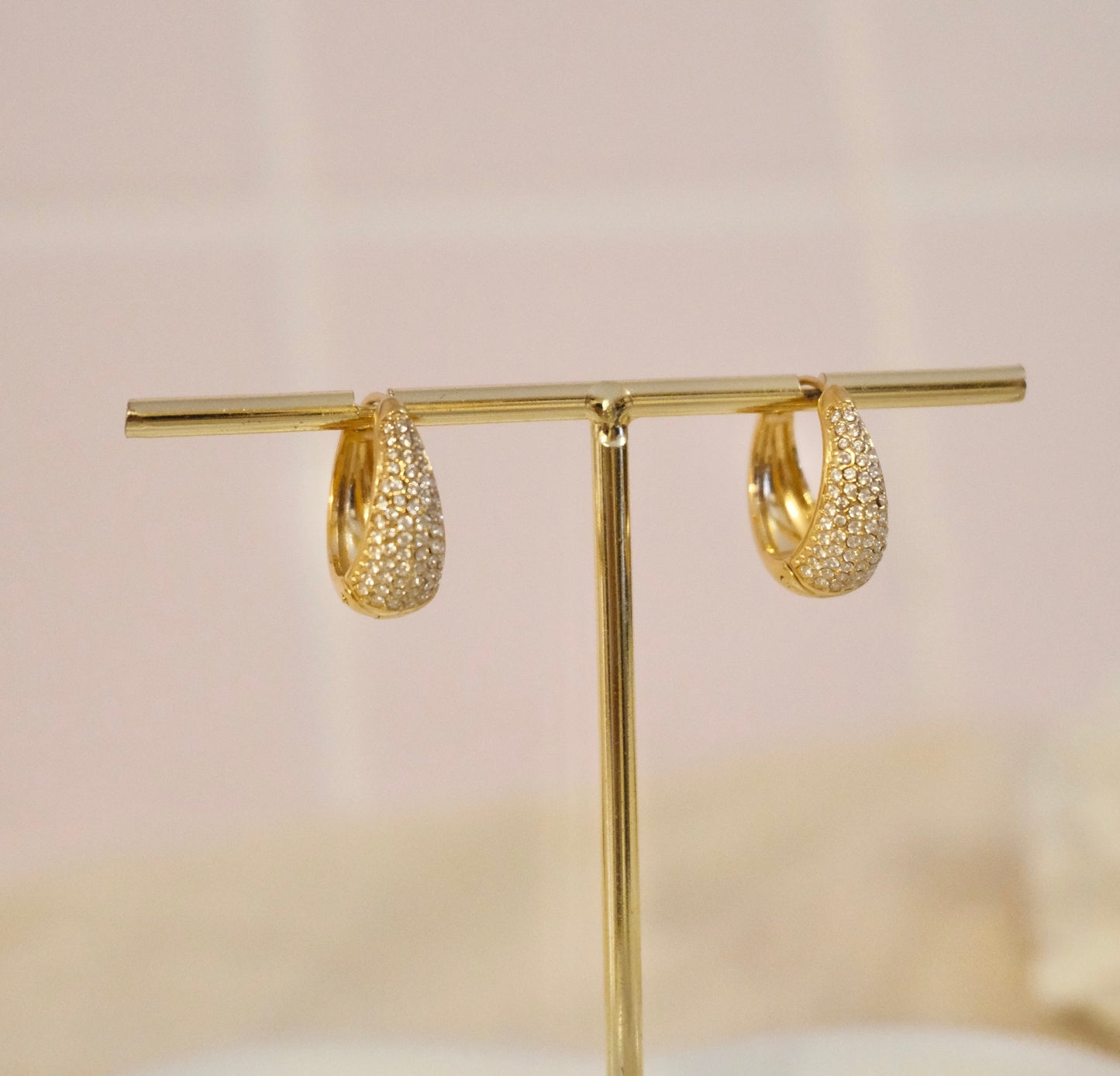 Pendiente gota con brillo