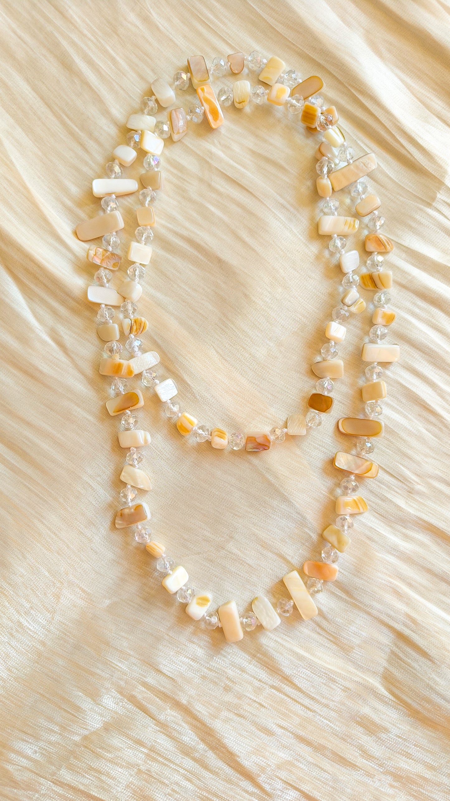 Collar EVA - largo de cristal de piedra (dos formas de llevarlo)