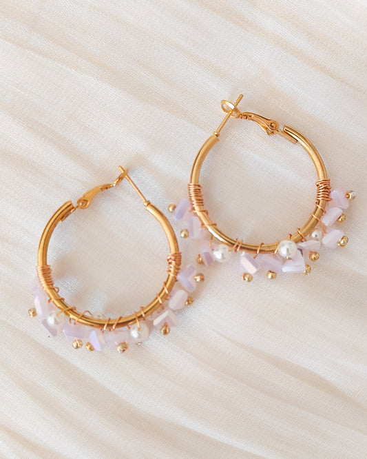 Pendientes princesa rosa