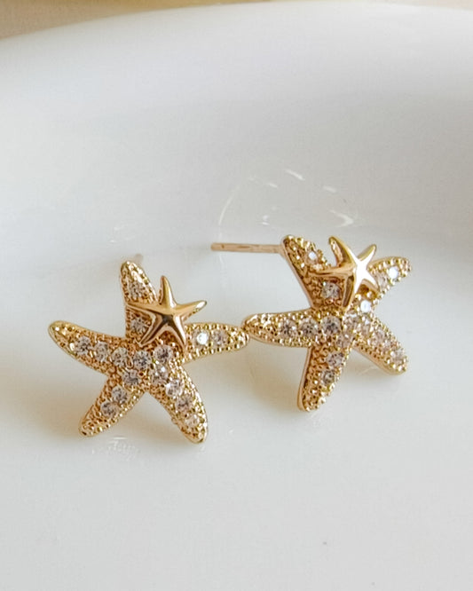 Pendientes estrella de Mar brillante