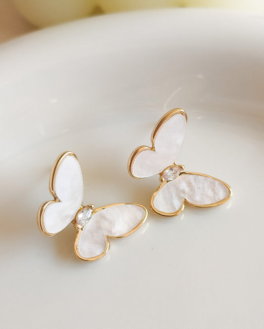 Pendientes mariposa de nácar